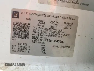 2021 Chevrolet Silverado 1500 RST with VIN 3GCUYEET8MG143659, listed as a Copart auction lot 45932625 with 74,782 mi miles and Salvage Title. Bid and sale history available at carsss.com. Image 12.