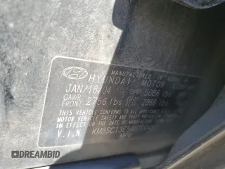 2004 Hyundai Santa Fe GLS with VIN KM8SC13E54U700457, listed as a Copart auction lot 53755855 with 101,565 mi miles and Clean Title. Bid and sale history available at DreamBid. Image 13.