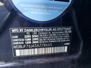 2005 Mercedes-Benz E-Class 5.5L AMG with VIN WDBUF76J45A778665, listed as a Copart auction lot 78737564 with 119,430 mi miles and Salvage Title. Bid and sale history available at carsss.com. Image 12.
