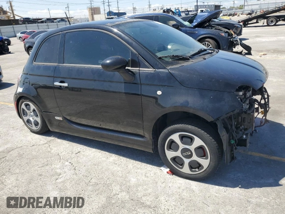 2015 FIAT 500e with VIN 3C3CFFGE3FT642311, listed as a Copart auction lot 57159595 with Not provided miles and Clean title. Bid and sale history available at DreamBid. Image 4.