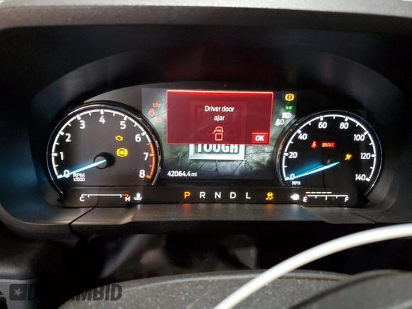 2022 Ford Maverick XL with VIN 3FTTW8F92NRA18426, listed as a Copart auction lot 53535715 with 42,064 mi miles and Salvage Title. Bid and sale history available at DreamBid. Image 9.