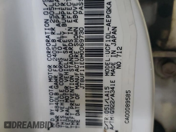 1991 Lexus LS z VIN JT8UF11E0M0069730, wystawiony jako Copart lot #48433604 z przebiegiem 151 101 mil mil oraz Szkoda całkowita • Salvage title. Historia ofert i sprzedaży dostępna na DreamBid. Obrazek 12.