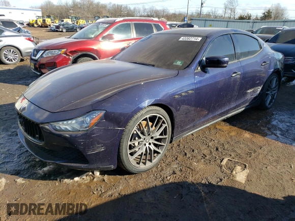 2015 Maserati Ghibli S Q4 with VIN ZAM57RTA3F1151696, listed as a Copart auction lot 43382714 with 84,829 mi miles. Bid and sale history available at carsss.com. Image 1.