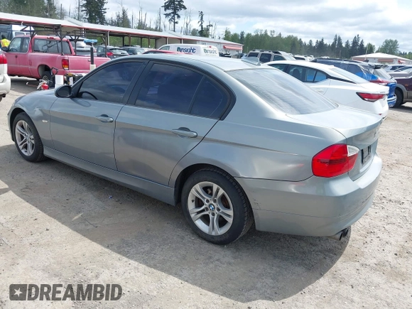 2008 BMW 3 Series 328i with VIN WBAVC53518F008938, listed as a IAAI auction lot 42150683 with 129,989 mi miles. Bid and sale history available at carsss.com. Image 3.