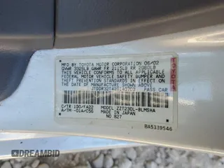 2002 Toyota Celica GT with VIN JTDDR32T420140703, listed as a Copart auction lot 41605375 with 177,920 mi miles and Salvage Title. Bid and sale history available at carsss.com. Image 12.