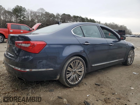 2015 Kia Cadenza Premium with VIN KNALN4D75F5187712, listed as a Copart auction lot 41878935 with 102,016 mi miles and Salvage Title. Bid and sale history available at carsss.com. Image 3.