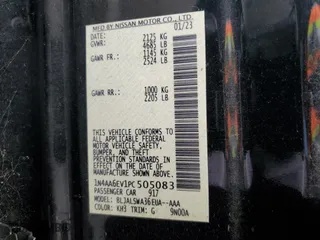 2023 Nissan Maxima SR with VIN 1N4AA6EV1PC505083, listed as a Copart auction lot 43743015 with 23,834 mi miles and Salvage Title. Bid and sale history available at carsss.com. Image 12.