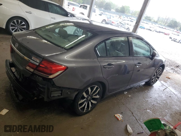 2015 Honda Civic Sedan EX-L with VIN 19XFB2F96FE077350, listed as a Copart auction lot 52552785 with 135,917 mi miles and Salvage Title. Bid and sale history available at carsss.com. Image 3.