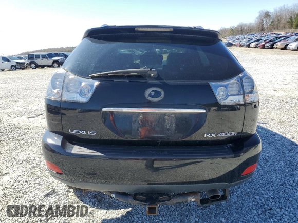 2008 Lexus RX 400h with VIN JTJHW31UX82068789, listed as a Copart auction lot 47590435 with 191,367 mi miles and Salvage Title. Bid and sale history available at DreamBid. Image 6.
