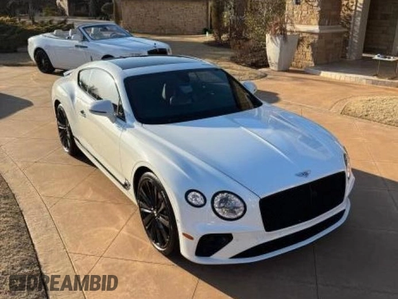 2023 Bentley Continental GT Mulliner with VIN SCBCT2ZG7PC004767, listed as a Copart auction lot 53576785 with 5,097 mi miles and Clean Title. Bid and sale history available at DreamBid. Image 1.