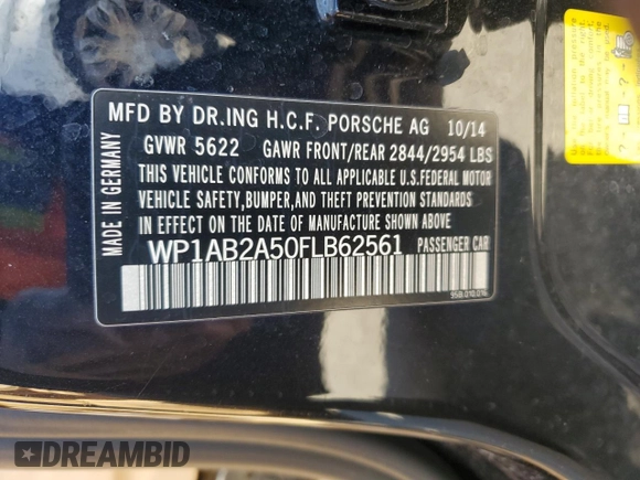 2015 Porsche Macan S with VIN WP1AB2A50FLB62561, listed as a Copart auction lot 46398925 with 90,180 mi miles and Salvage Title. Bid and sale history available at carsss.com. Image 15.