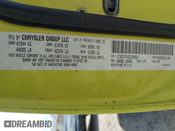 2013 Dodge Dart Limited with VIN 1C3CDFCH3DD299962, listed as a IAAI auction lot 42791105 with 173,760 mi miles and . Bid and sale history available at DreamBid. Image 9.