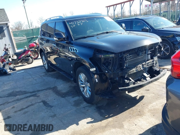 2017 Infiniti QX80 with VIN JN8AZ2NEXH9153684, listed as a IAAI auction lot 41737303 with 87,515 mi miles and . Bid and sale history available at DreamBid. Image 1.