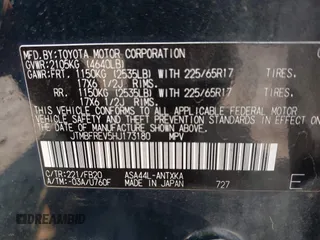 2017 Toyota RAV4 LE with VIN JTMBFREV5HJ173180, listed as a IAAI auction lot 42402753 with 97,917 mi miles and . Bid and sale history available at DreamBid. Image 9.