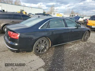 2014 Audi A8 4.0T with VIN WAUR2AFD5EN007518, listed as a Copart auction lot 44523935 with 108,277 mi miles and Salvage title. Bid and sale history available at DreamBid. Image 3.