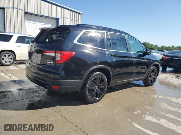 2021 Honda Pilot Special Edition with VIN 5FNYF6H21MB024227, listed as a Copart auction lot 58386055 with 27,371 mi miles and Salvage title. Bid and sale history available at DreamBid. Image 3.