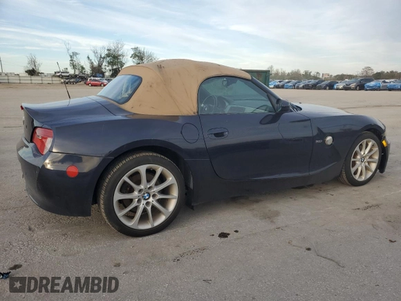 2006 BMW Z4 3.0i with VIN 4USBU33506LW58375, listed as a Copart auction lot 85711854 with 128,432 mi miles and Clean Title. Bid and sale history available at carsss.com. Image 3.