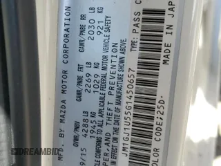 2016 Mazda 6 i Sport with VIN JM1GJ1U55G1450657, listed as a Copart auction lot 48777975 with 109,007 mi miles and Salvage Title. Bid and sale history available at DreamBid. Image 14.