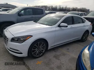 2015 Hyundai Genesis 5.0L with VIN KMHGN4JF9FU016933, listed as a Copart auction lot 42166475 with 163,601 mi miles and Salvage Title. Bid and sale history available at carsss.com. Image 1.