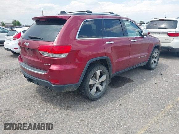 2014 Jeep Grand Cherokee Limited with VIN 1C4RJFBM3EC542576, listed as a IAAI auction lot 42734650 with 177,367 mi miles and . Bid and sale history available at DreamBid. Image 4.