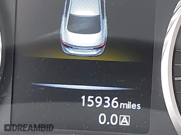 2021 Infiniti Q50 Red Sport 400 with VIN JN1FV7DP7MM850432, listed as a IAAI auction lot 42057935 with 15,936 mi miles and . Bid and sale history available at DreamBid. Image 16.