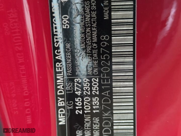 2014 Mercedes-Benz SL-Class SL 550 with VIN WDDJK7DA1EF025798, listed as a Copart auction lot 74262444 with 0 mi miles and Salvage Title. Bid and sale history available at carsss.com. Image 13.
