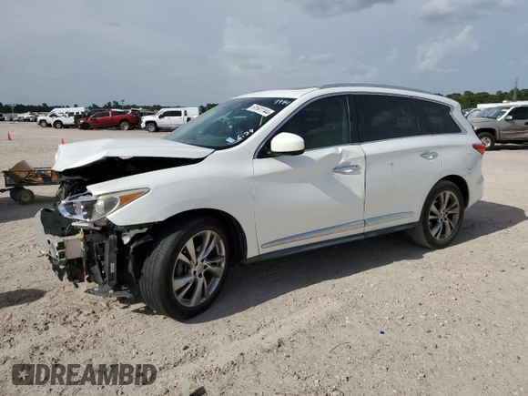 2013 Infiniti JX35 with VIN 5N1AL0MM2DC347984, listed as a Copart auction lot 61501144 with 151,128 mi miles and Salvage Title. Bid and sale history available at carsss.com. Image 1.