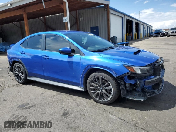 2022 Subaru WRX Premium with VIN JF1VBAH60N8014994, listed as a Copart auction lot 58999515 with 24,375 mi miles and Salvage title. Bid and sale history available at DreamBid. Image 4.
