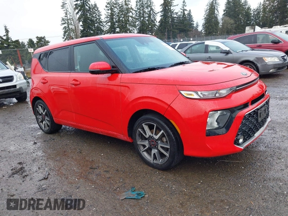 2021 Kia Soul GT-Line with VIN KNDJ63AU3M7129790, listed as a IAAI auction lot 41583031 with 56,100 mi miles and . Bid and sale history available at DreamBid. Image 1.
