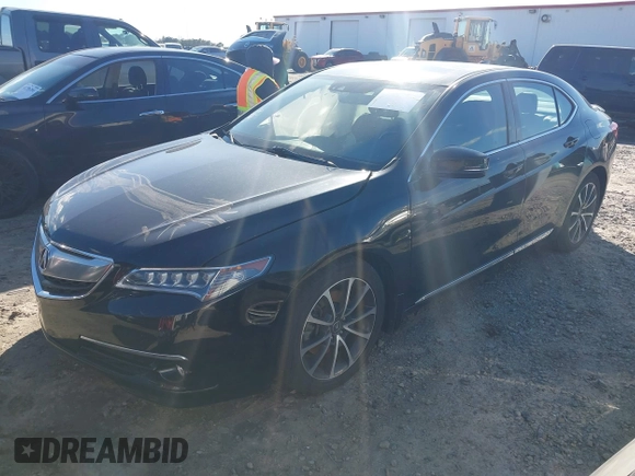 2015 Acura TLX V6 Advance with VIN 19UUB2F75FA003279, listed as a IAAI auction lot 41748861 with 80,103 mi miles. Bid and sale history available at carsss.com. Image 2.