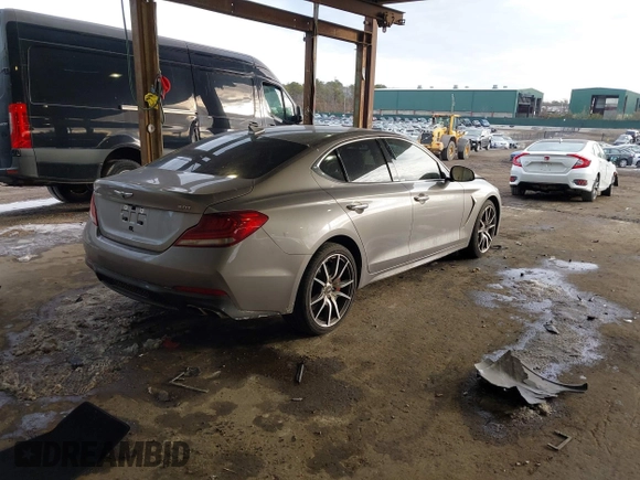 2021 Genesis G70 2.0T Sport with VIN KMTG24LA7MU067165, listed as a IAAI auction lot 41441008 with 43,792 mi miles. Bid and sale history available at carsss.com. Image 4.