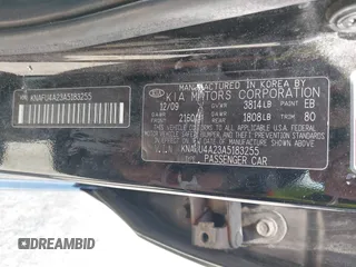 2010 Kia Forte EX z VIN KNAFU4A23A5183255, wystawiony jako IAAI lot #42167893 z przebiegiem 151 474 mil mil oraz . Historia ofert i sprzedaży dostępna na DreamBid. Obrazek 9.