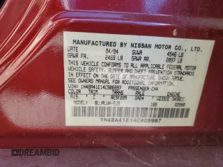 2004 Nissan Maxima SE with VIN 1N4BA41E14C906997, listed as a Copart auction lot 71408644 with 117,757 mi miles and Salvage Title. Bid and sale history available at carsss.com. Image 12.