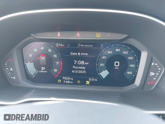 2024 Audi Q3 S line Premium Plus with VIN WA1EECF35R1155302, listed as a IAAI auction lot 41983419 with 7,929 mi miles and . Bid and sale history available at DreamBid. Image 7.