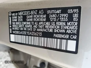 1995 Mercedes-Benz S 320 z VIN WDBGA33E1SA256213, wystawiony jako Copart lot #81800594 z przebiegiem 90 630 mil mil oraz Szkoda całkowita • Salvage title. Historia ofert i sprzedaży dostępna na DreamBid. Obrazek 13.