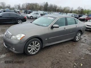 2008 Infiniti M with VIN JNKAY01F08M652443, listed as a Copart auction lot 52582305 with 213,089 mi miles and Salvage Title. Bid and sale history available at carsss.com. Image 1.