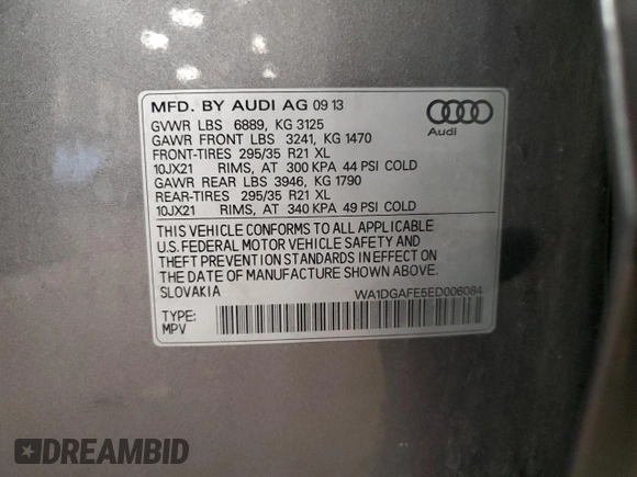 2014 Audi Q7 S line Prestige z VIN WA1DGAFE5ED006084, wystawiony jako Copart lot #60742295 z przebiegiem 176 473 mil mil oraz Czysty tytuł • Clean title. Historia ofert i sprzedaży dostępna na DreamBid. Obrazek 13.