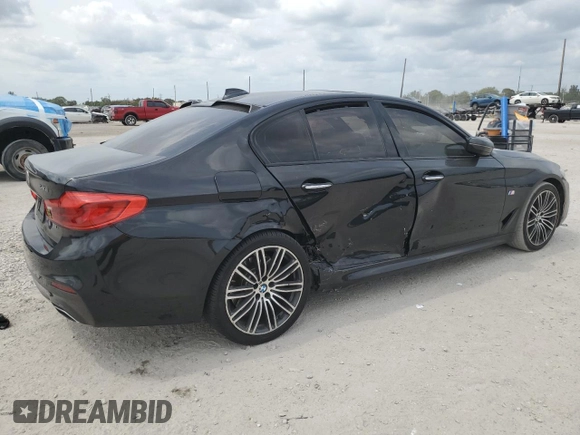 2018 BMW 5 Series 540i with VIN WBAJE5C51JWA94611, listed as a Copart auction lot 50367505 with 104,301 mi miles and Salvage Title. Bid and sale history available at carsss.com. Image 3.