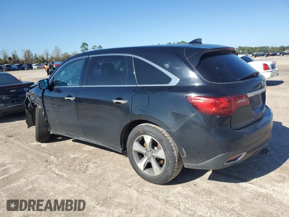 2016 Acura MDX with VIN 5FRYD3H23GB020588, listed as a Copart auction lot 86852534 with 168,552 mi miles and Salvage Title. Bid and sale history available at carsss.com. Image 2.