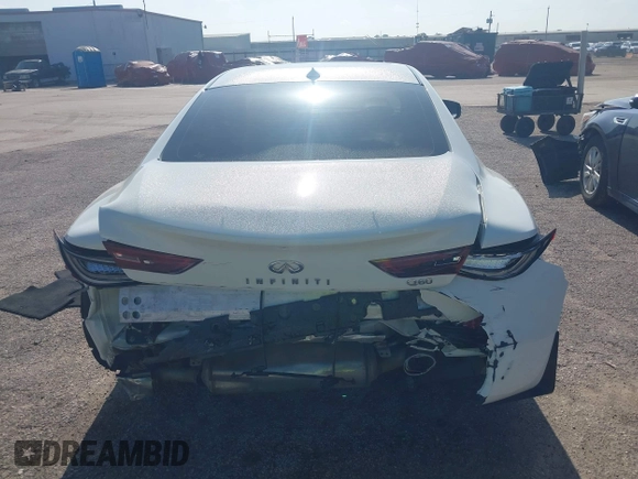 2018 Infiniti Q60 Sport with VIN JN1EV7EKXJM343325, listed as a IAAI auction lot 42364745 with 55,542 mi miles and . Bid and sale history available at DreamBid. Image 16.