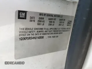 2017 Cadillac CT6 Premium Luxury AWD with VIN 1G6KF5RS4HU140696, listed as a Copart auction lot 59278895 with 131,703 mi miles and Salvage title. Bid and sale history available at DreamBid. Image 12.