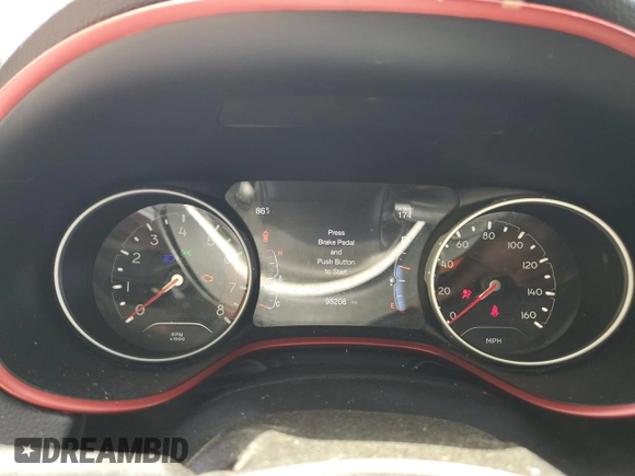 2018 Jeep Compass Trailhawk with VIN 3C4NJDDB3JT424282, listed as a Copart auction lot 52870765 with 95,208 mi miles and Salvage title. Bid and sale history available at DreamBid. Image 9.
