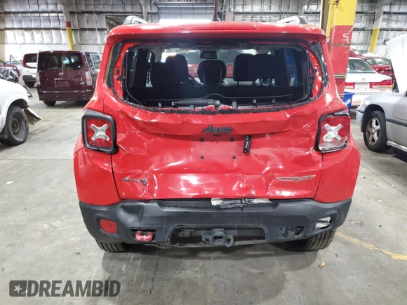 2017 Jeep Renegade Trailhawk with VIN ZACCJBCB1HPG54076, listed as a Copart auction lot 41420795 with 131,371 mi miles and Salvage title. Bid and sale history available at DreamBid. Image 6.