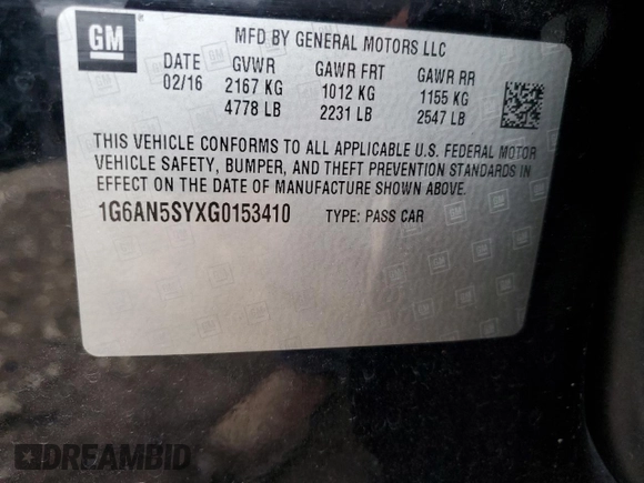 2016 Cadillac ATS-V z VIN 1G6AN5SYXG0153410, wystawiony jako Copart lot #82428484 z przebiegiem 73 771 mil mil oraz Szkody całkowita. Historia ofert i sprzedaży dostępna na DreamBid. Obrazek 12.