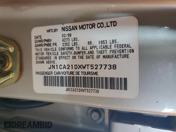 1998 Nissan Maxima GXE с VIN JN1CA21DXWT527738, выставлен на аукционе Copart как лот 57276725 с пробегом 109 453 миль миль и Списание • Salvage title. История ставок и продаж доступна на DreamBid. Изображение 12.
