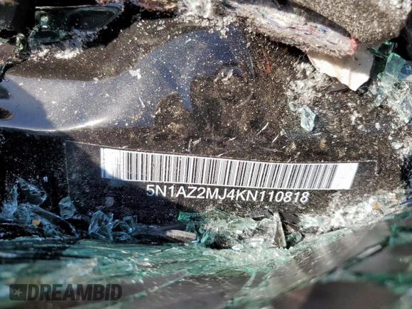 2019 Nissan Murano Platinum z VIN 5N1AZ2MJ4KN110818, wystawiony jako Copart lot #51916645 z przebiegiem Nie podano mil oraz Nie do naprawy • Non repairable. Historia ofert i sprzedaży dostępna na DreamBid. Obrazek 13.