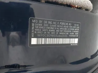 2003 Porsche Boxster S с VIN WP0CB29853U662035, выставлен на аукционе IAAI как лот 41845536 с пробегом 42 026 миль миль и . История ставок и продаж доступна на DreamBid. Изображение 9.