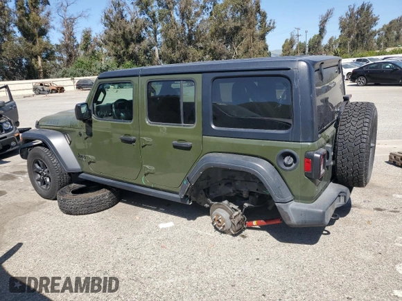 2021 Jeep Wrangler Unlimited Willys z VIN 1C4HJXDN5MW683606, wystawiony jako Copart lot #57485965 z przebiegiem 71 574 mil mil oraz Szkoda całkowita • Salvage title. Historia ofert i sprzedaży dostępna na DreamBid. Obrazek 2.