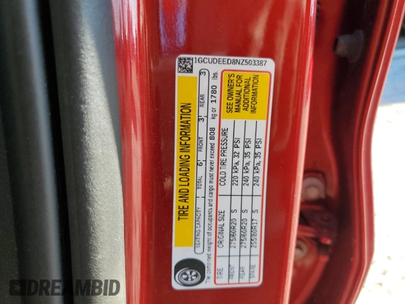 2022 Chevrolet Silverado 1500 RST with VIN 1GCUDEED8NZ503387, listed as a Copart auction lot 46640075 with 40,171 mi miles and Non Repairable. Bid and sale history available at DreamBid. Image 15.