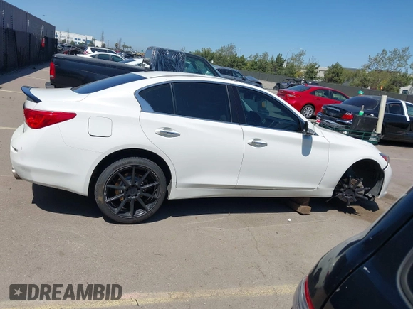 2015 Infiniti Q50 Premium with VIN JN1BV7AP8FM333176, listed as a IAAI auction lot 41990285 with 160,458 mi miles. Bid and sale history available at carsss.com. Image 14.